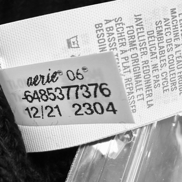 Aerie Henley Oversized Knit Cotton Sweater Black - Picture 10 of 12